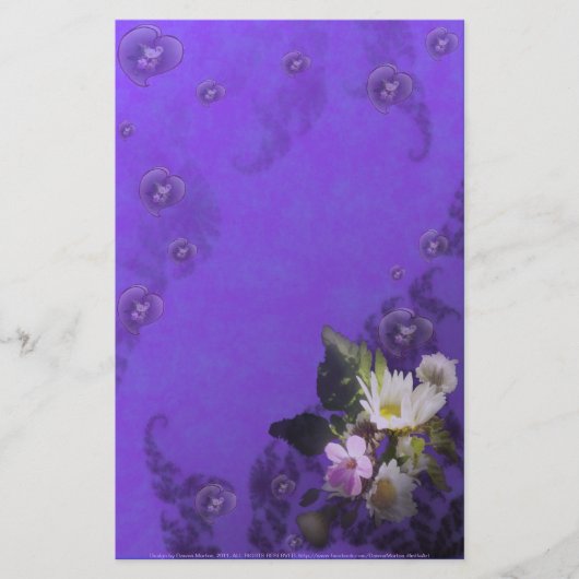 wilde bloemen en harten briefpapier (Voorkant)