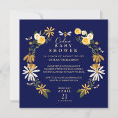 Wilde bloemen en honingbijenkorven Online Baby sho Kaart (Voorkant)