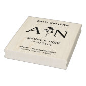 Wilde bloemen en Initiaal voor bruiloft Bewaar de  Rubberstempel (Stempel)