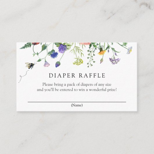 Wilde bloemen en Kaart van Raffle Enclosure voor b (Voorkant)