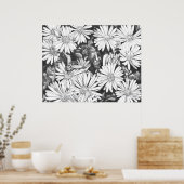 Wilde bloemen en kunst van Honeybee print fijn Pos (Keuken)