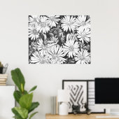 Wilde bloemen en kunst van Honeybee print fijn Pos (Thuiskantoor)