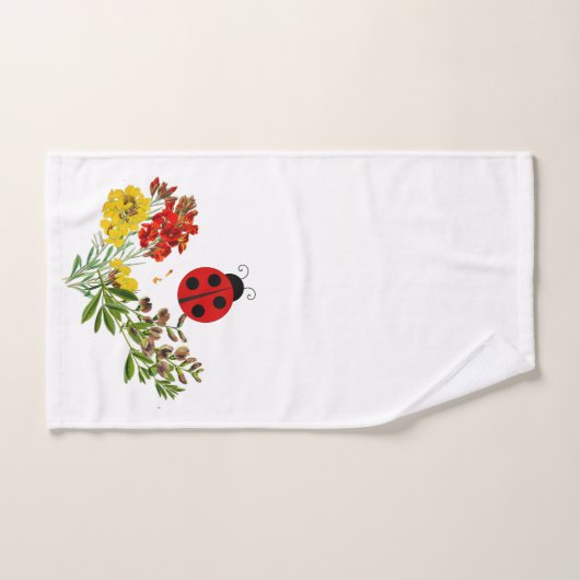 Wilde bloemen en Ladybugs 3- Steenkoolhanddoeken Bad Handdoek (Handdoek)