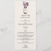 Wilde bloemen en Mason Jar-menukaart Menu (Voorkant)
