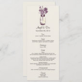 Wilde bloemen en Mason Jar-menukaart Menu (Voorkant / Achterkant)