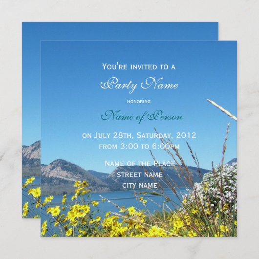 wilde bloemen en meer , alle partijen uitgenodigd kaart (Voorkant / Achterkant)