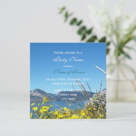 wilde bloemen en meer , alle partijen uitgenodigd kaart (Staand voorkant)