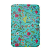 Wilde bloemen en motten op blauwgroen badmat (Voorkant Verticaal)