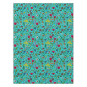 Wilde bloemen en motten op blauwgroen tafelkleed (Voorkant)