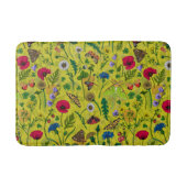 Wilde bloemen en motten op groen badmat (Voorkant)