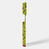 Wilde bloemen en motten op groen iPhone hoesje (Rechterkant)