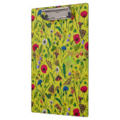 Wilde bloemen en motten op groen klembord (Links)