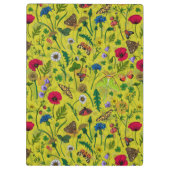 Wilde bloemen en motten op groen klembord (Achterkant)