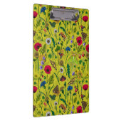 Wilde bloemen en motten op groen klembord (Rechts)