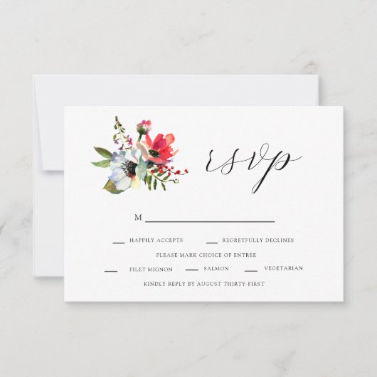 Wilde bloemen en Romance RSVP (Voorkant)