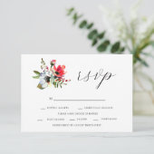 Wilde bloemen en Romance RSVP (Staand voorkant)
