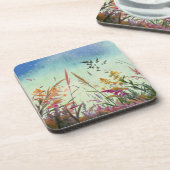 Wilde bloemen en sterren bier onderzetter (Linkerzijde)