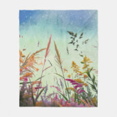 Wilde bloemen en sterren fleece deken (Voorkant)
