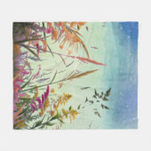 Wilde bloemen en sterren fleece deken (Voorkant (Horizontaal))