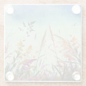 Wilde bloemen en sterren glazen onderzetter (Achterkant)