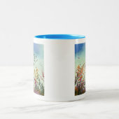 Wilde bloemen en sterren tweekleurige koffiemok (Center)