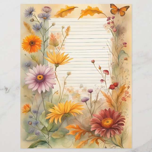 Wilde bloemen en vlinder (Voorkant)