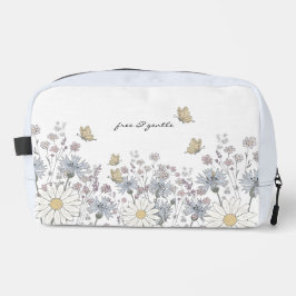 Wilde bloemen en vlinder toilettasje