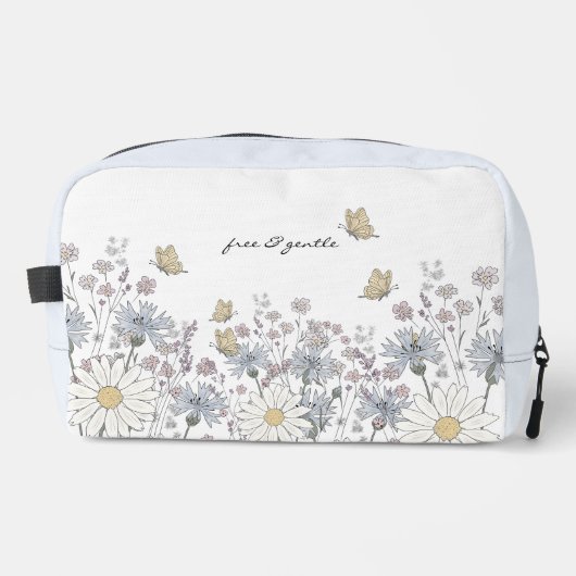Wilde bloemen en vlinder toilettasje (Voorkant)