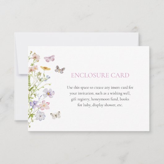 Wilde Bloemen en Vlinders Aangepaste Envelopkaart Kaart (Voorkant)