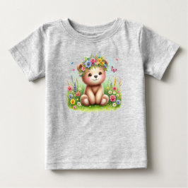 Wilde bloemen en vlinders Beary schattig