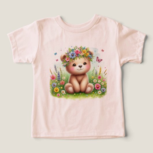 Wilde bloemen en vlinders Beary Schattige (Design voorkant)