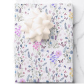 Wilde bloemen en vlinders bloementuin inpakpapier vel