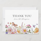 Wilde Bloemen en Vlinders Danken met Overvloed Bedankkaart (Voorkant)