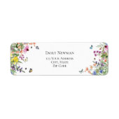 Wilde bloemen en vlinders etiket (Voorkant)