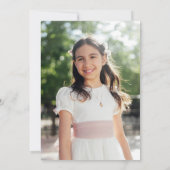 Wilde bloemen en vlinders Foto Eerste Communie Kaart (Achterkant)