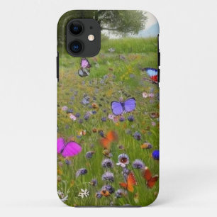 Wilde bloemen en vlinders in het land Case-Mate iPhone case