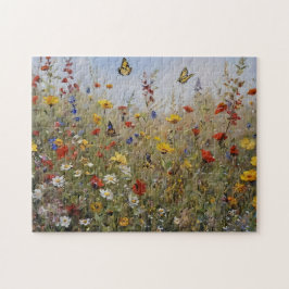 Wilde Bloemen en Vlinders Legpuzzel