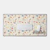 Wilde Bloemen en Vlinders Monogram Bureaumat (Keyboard & Muis)