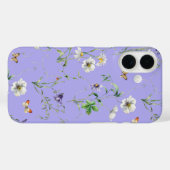 Wilde bloemen en vlinders op lavendel Case-Mate iPhone case (Achterkant (horizontaal))