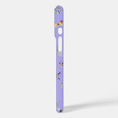 Wilde bloemen en vlinders op lavendel Case-Mate iPhone case (Achterkant / Links)