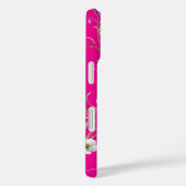 Wilde bloemen en vlinders op Neon Pink Case-Mate iPhone Case (Achterkant / Rechts)