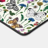 Wilde bloemen en vlinders op wit bureaumat (Hoek)