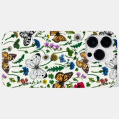 Wilde bloemen en vlinders op wit Case-Mate iPhone case (Achterkant (horizontaal))