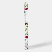 Wilde bloemen en vlinders op wit iPhone hoesje (Linkerkant)