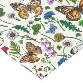 Wilde bloemen en vlinders op wit korte tafelloper (Hoek)