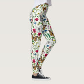 Wilde bloemen en vlinders op wit leggings (Rechts)