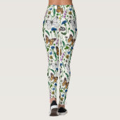 Wilde bloemen en vlinders op wit leggings (Achterkant)