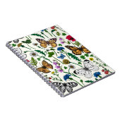 Wilde bloemen en vlinders op wit notitieboek (Rechterzijde)