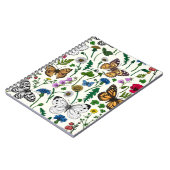 Wilde bloemen en vlinders op wit notitieboek (Linkerzijde)