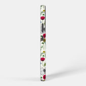 Wilde bloemen en vlinders op wit samsung galaxy hoesje (Rechterkant)